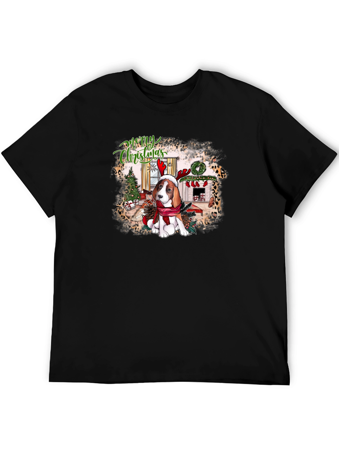 Festive Beagle Christmas Graphic Tee