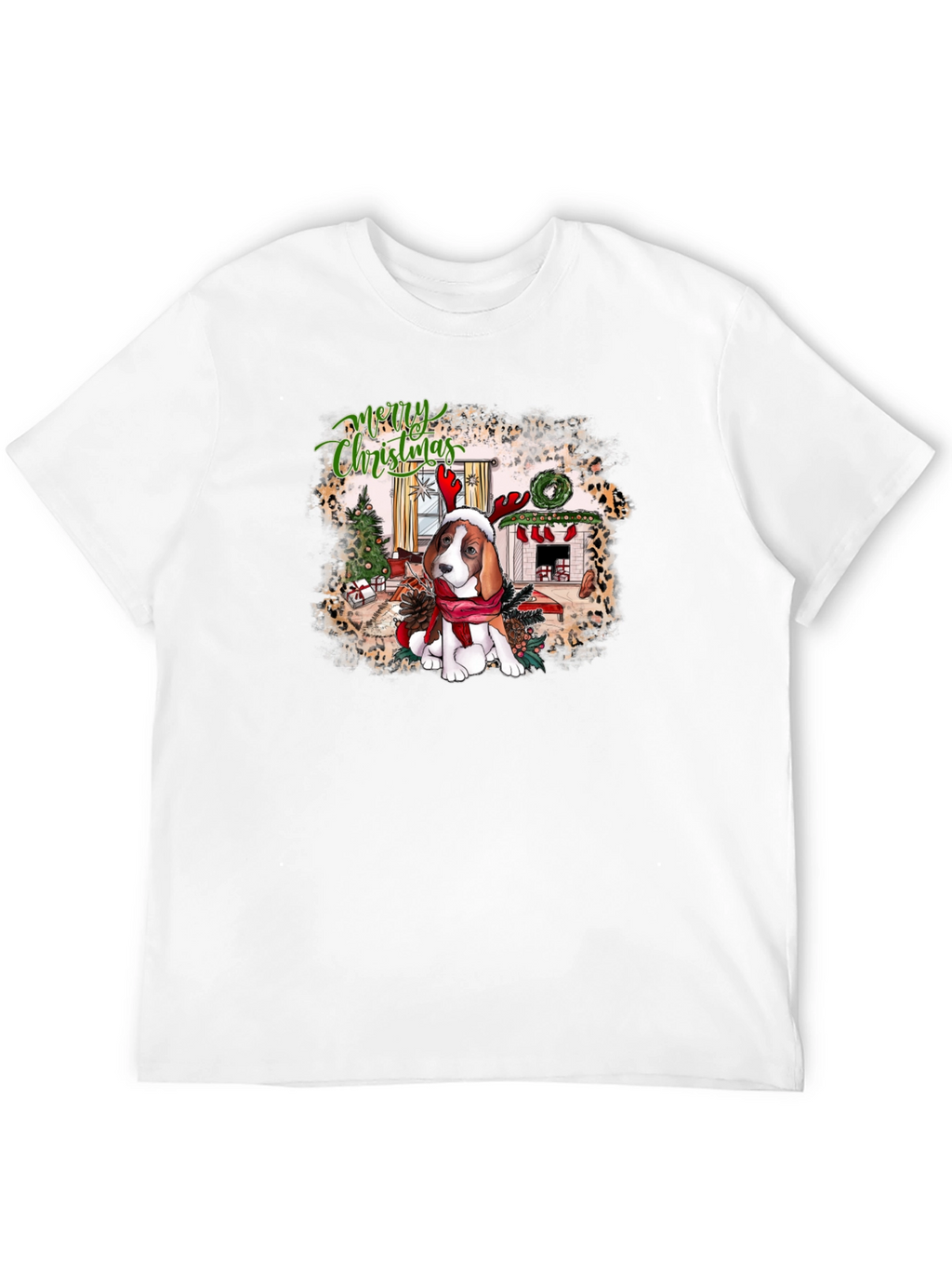 Festive Beagle Christmas Graphic Tee