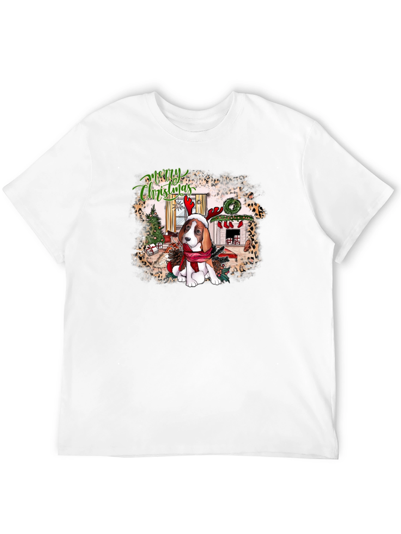 Festive Beagle Christmas Graphic Tee