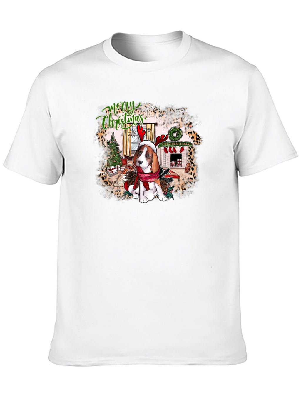Festive Beagle Christmas Graphic Tee