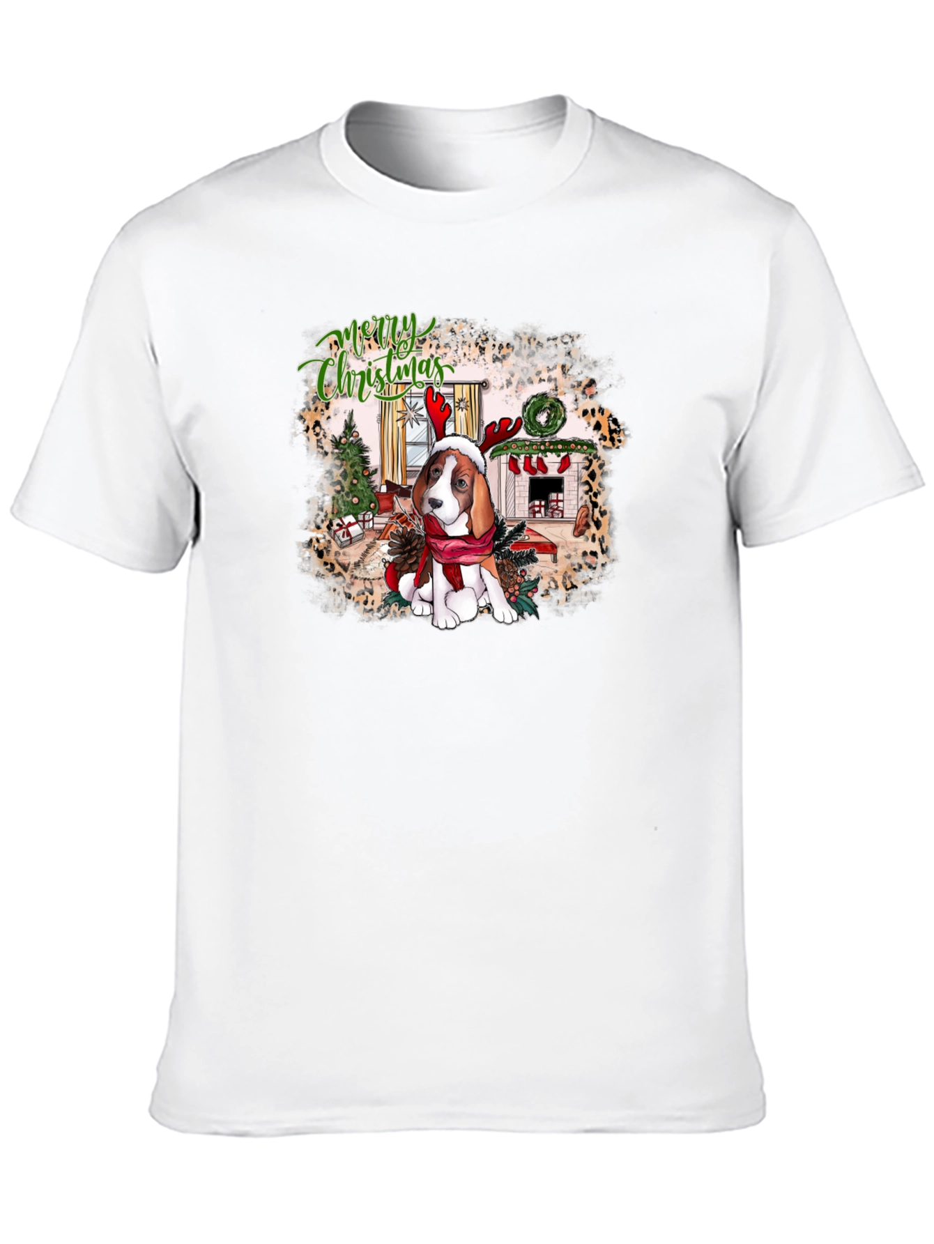 Festive Beagle Christmas Graphic Tee