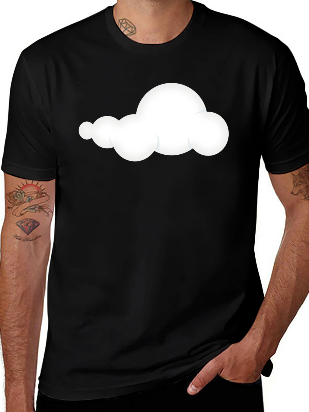 Cloud Graphic Black T-Shirt - Soft & Stylish