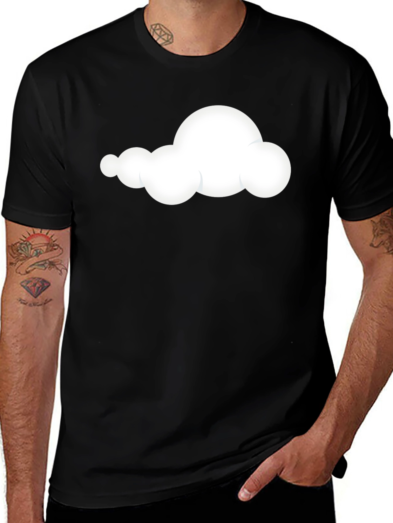 Cloud Graphic Black T-Shirt - Soft & Stylish