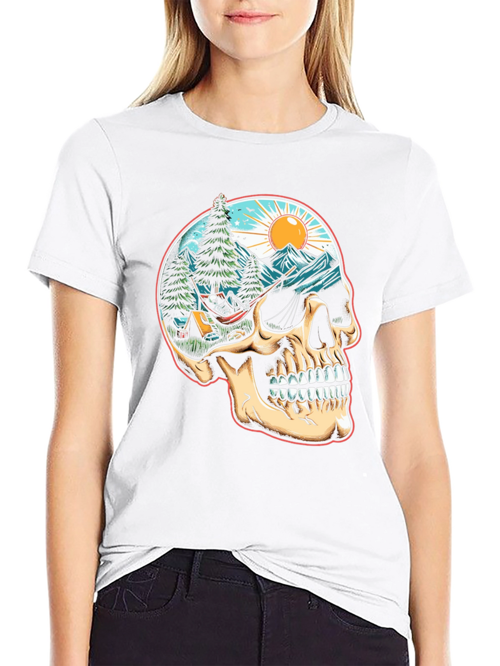 Skull Camping Adventure T-Shirt - Natures Embrace