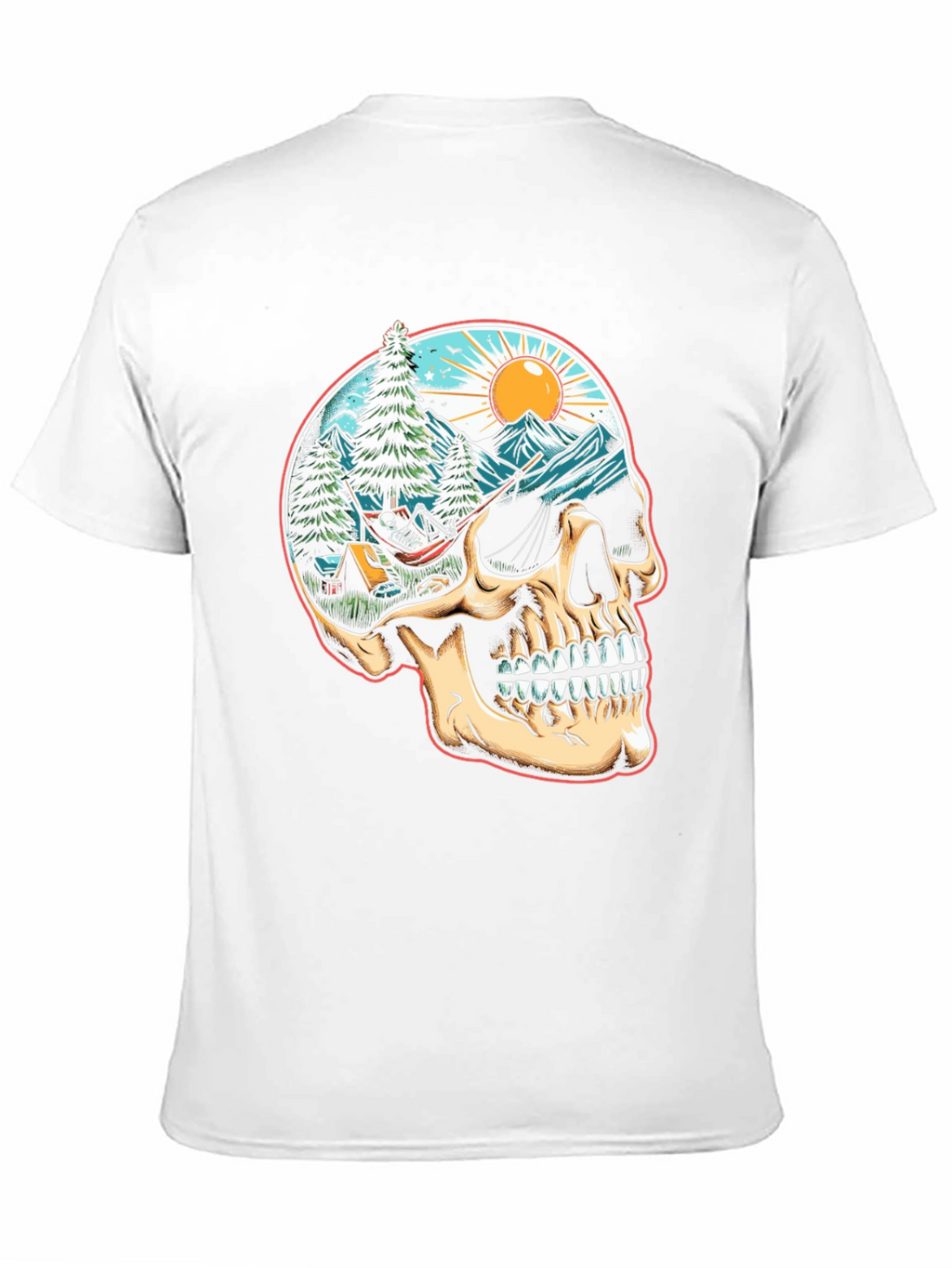 Skull Camping Adventure T-Shirt - Natures Embrace