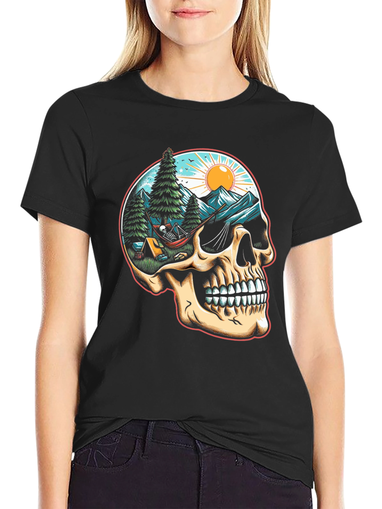 Skull Camping Adventure T-Shirt - Natures Embrace