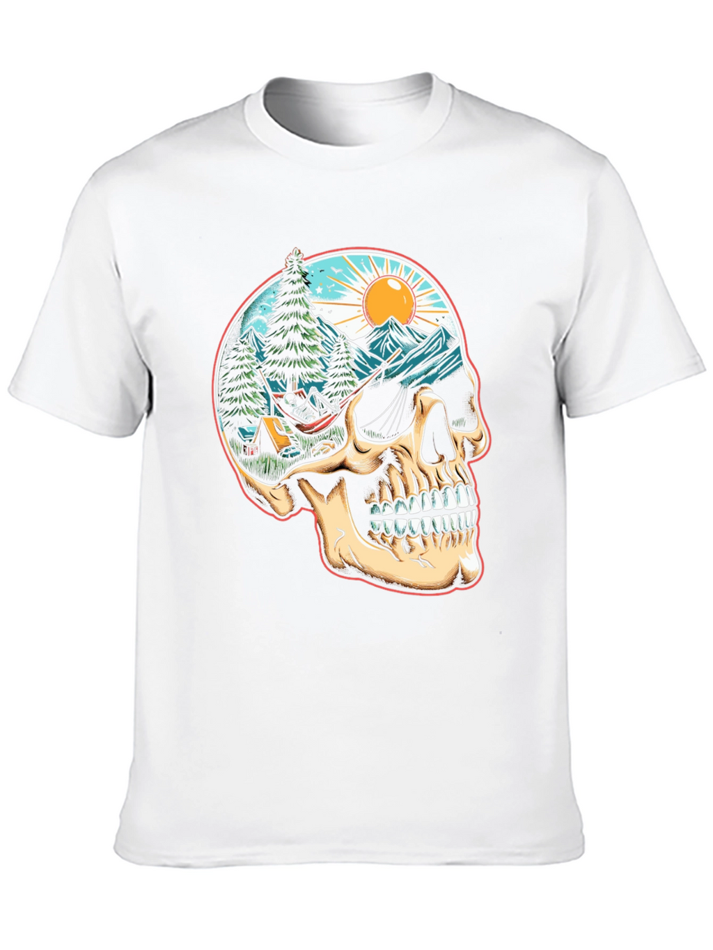 Skull Camping Adventure T-Shirt - Natures Embrace