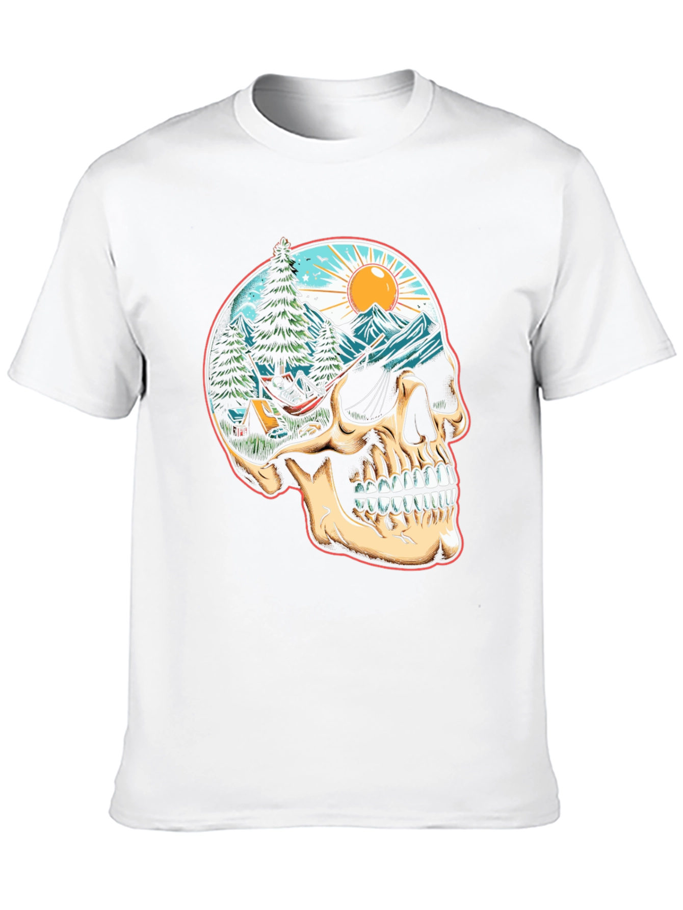 Skull Camping Adventure T-Shirt - Natures Embrace