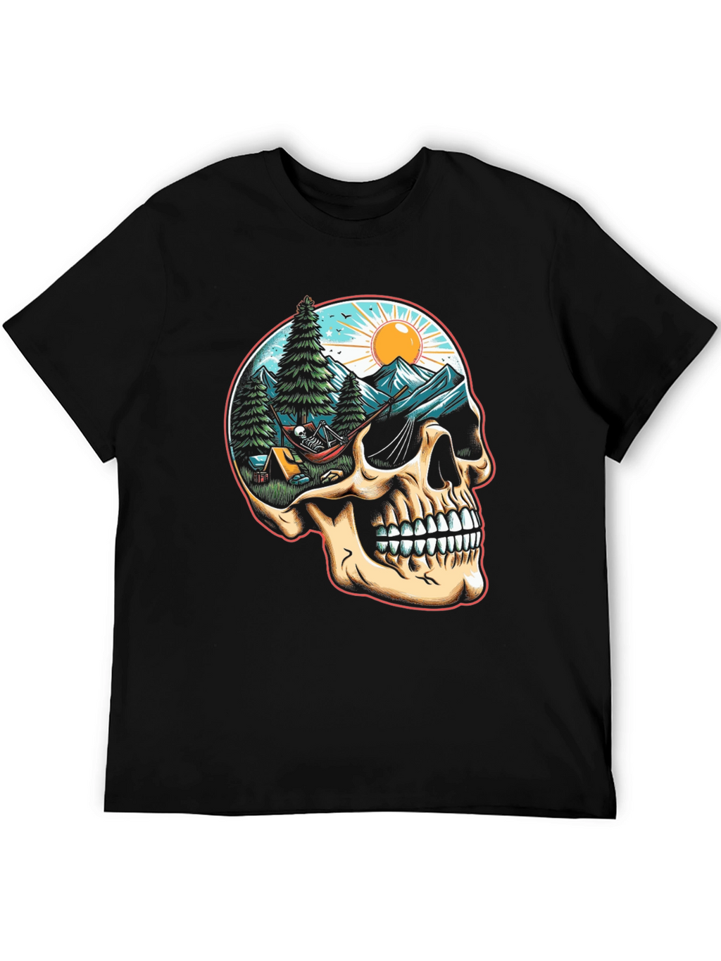 Skull Camping Adventure T-Shirt - Natures Embrace