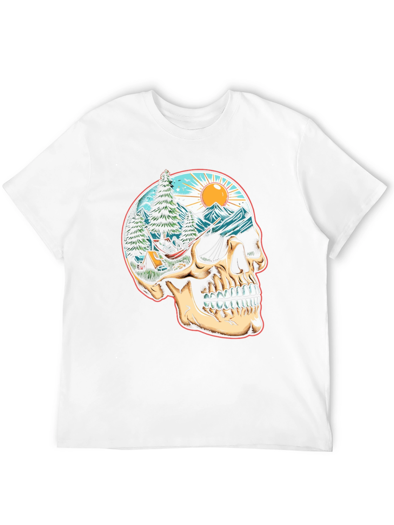 Skull Camping Adventure T-Shirt - Natures Embrace