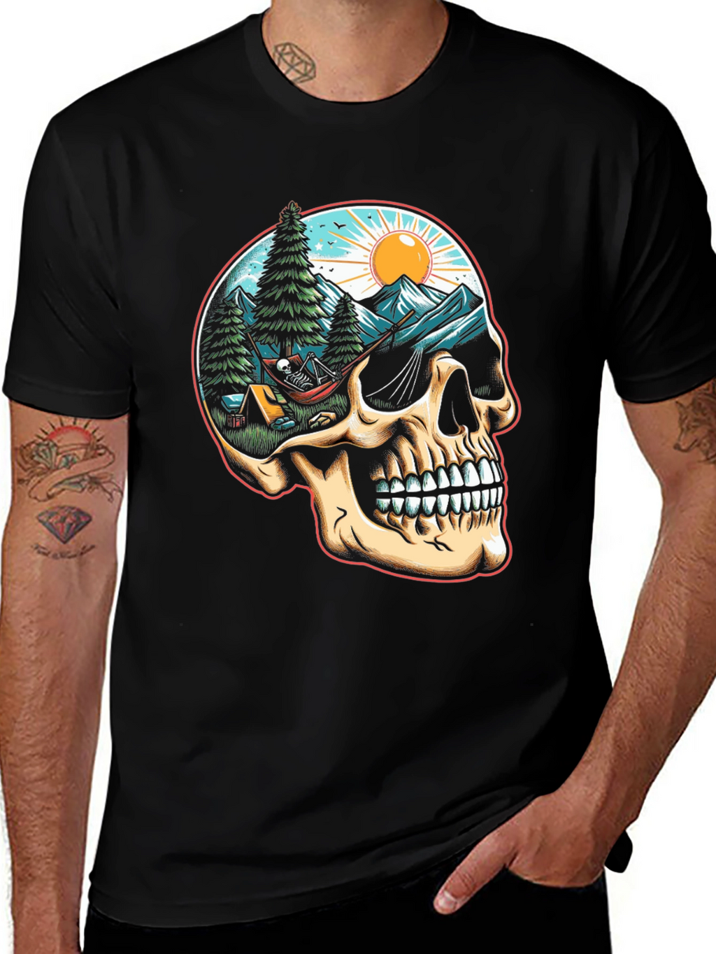 Skull Camping Adventure T-Shirt - Natures Embrace