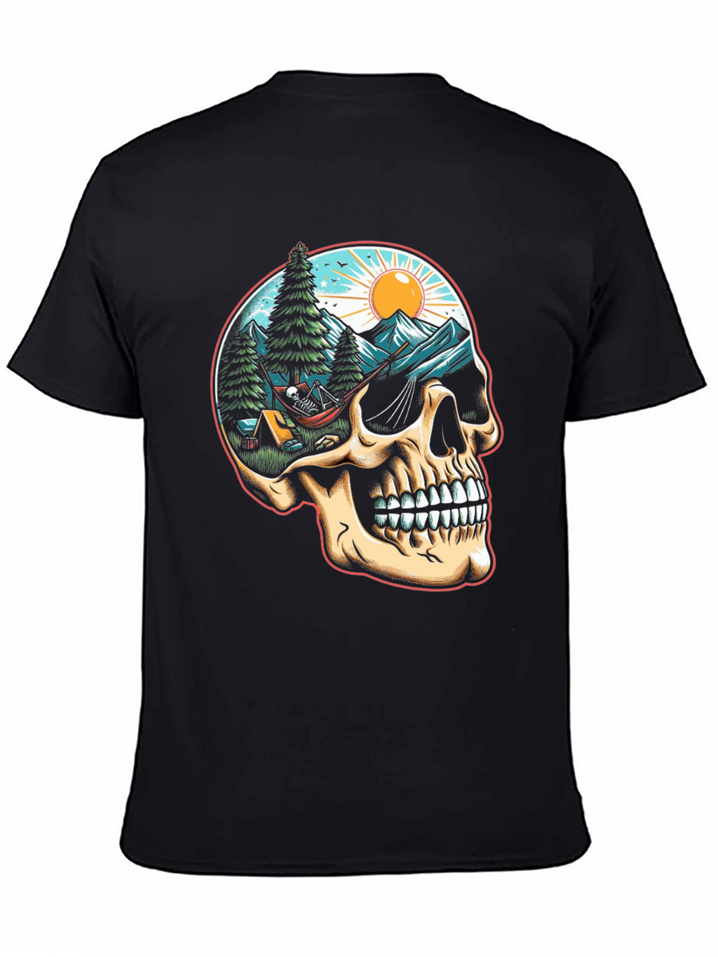 Skull Camping Adventure T-Shirt - Natures Embrace