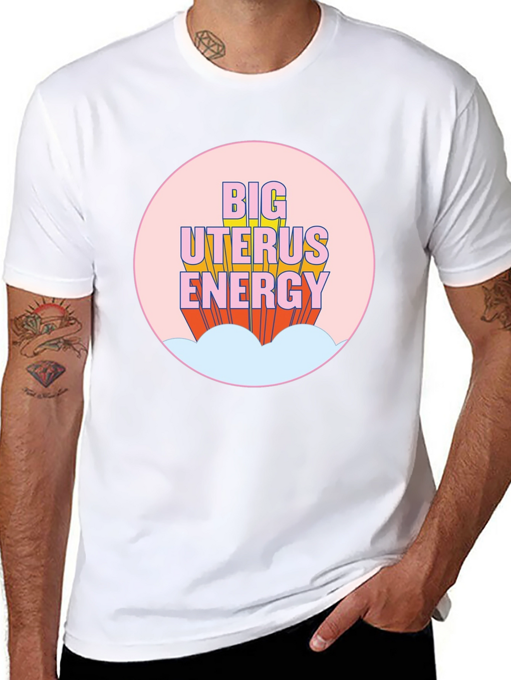 Big Uterus Energy Graphic Tee - Empowering Black T-Shirt