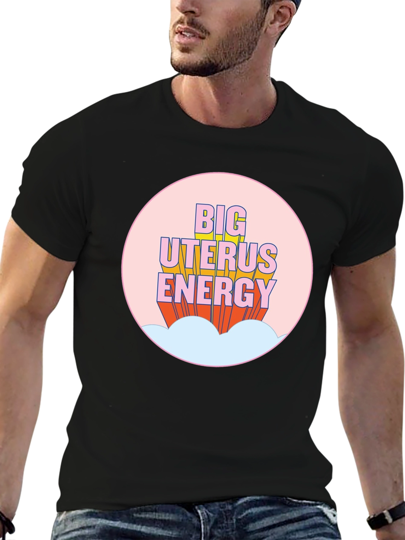 Big Uterus Energy Graphic Tee - Empowering Black T-Shirt