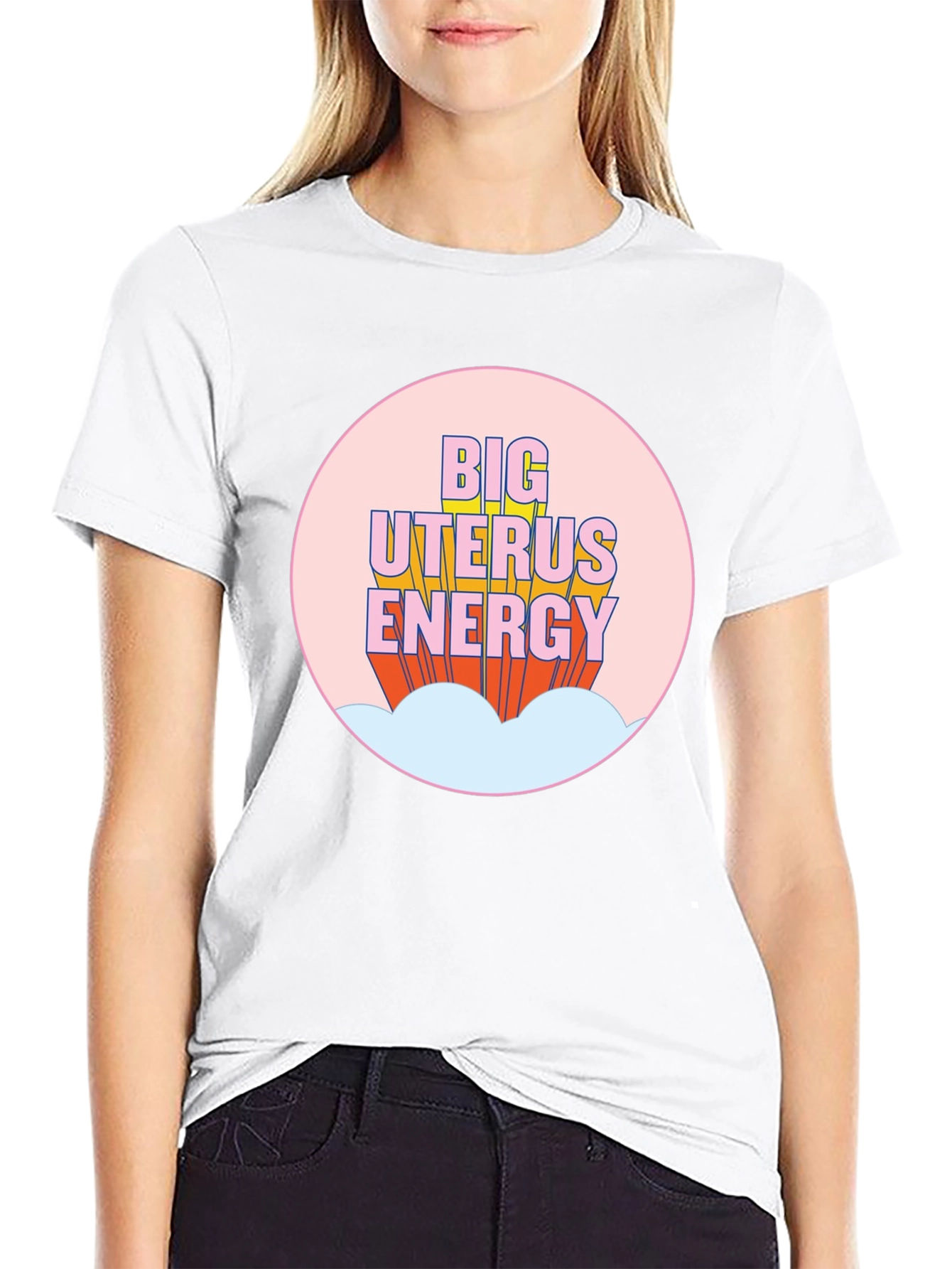 Big Uterus Energy Graphic Tee - Empowering Black T-Shirt