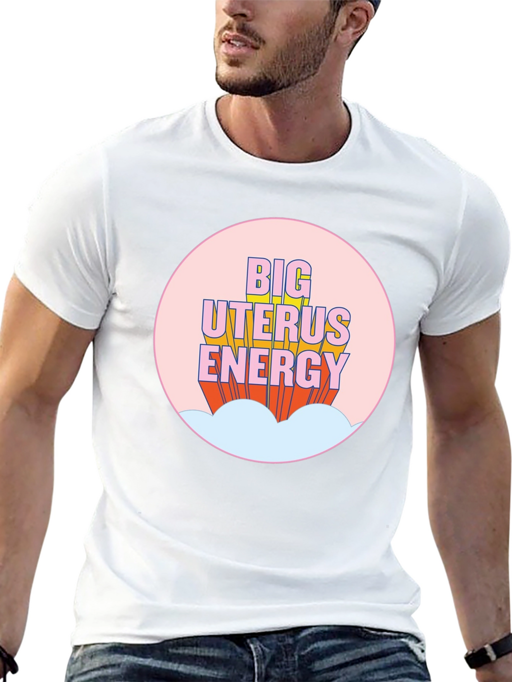 Big Uterus Energy Graphic Tee - Empowering Black T-Shirt