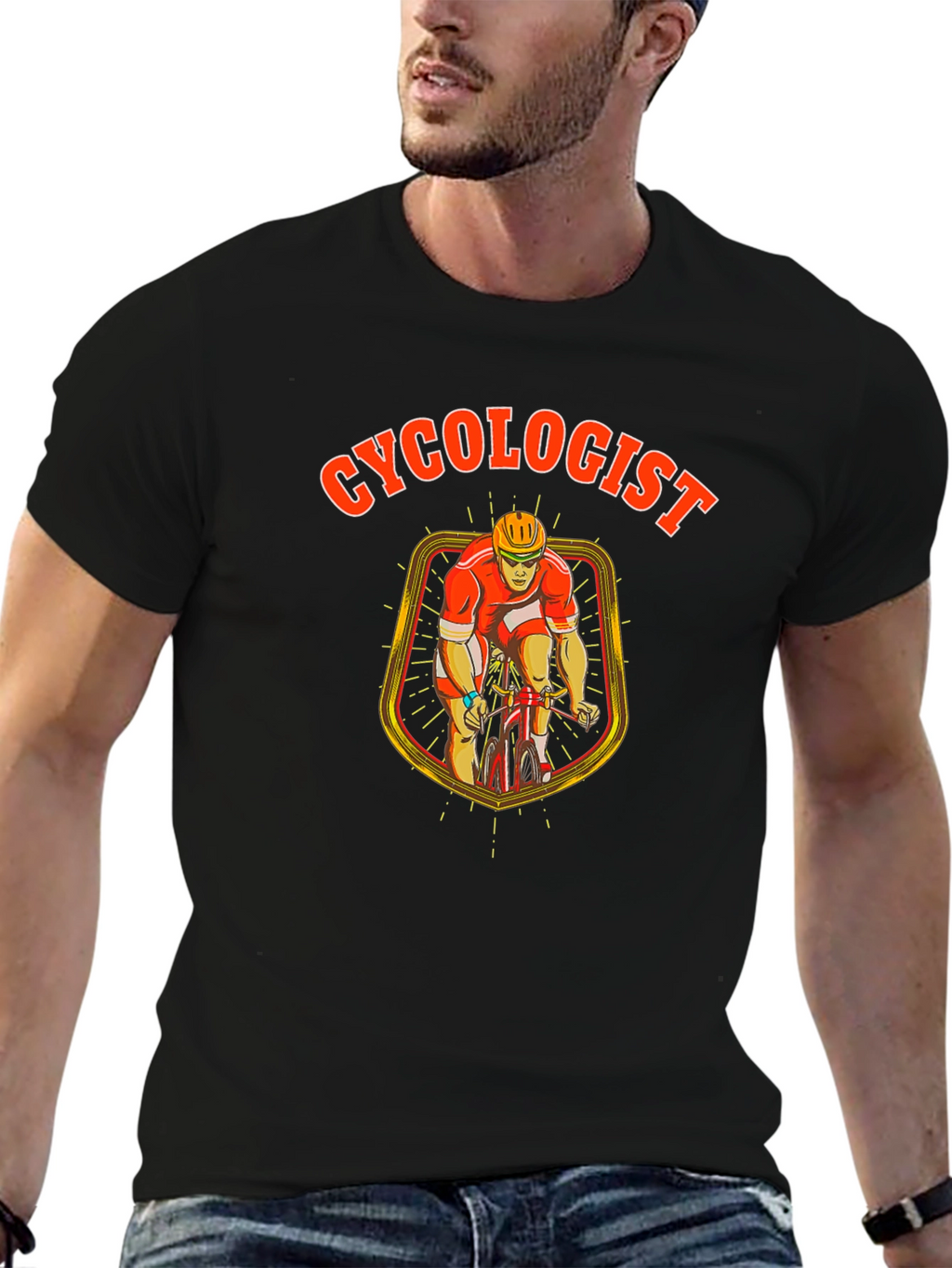 Cyclogist Black Cotton T-Shirt - Cycling Humor!