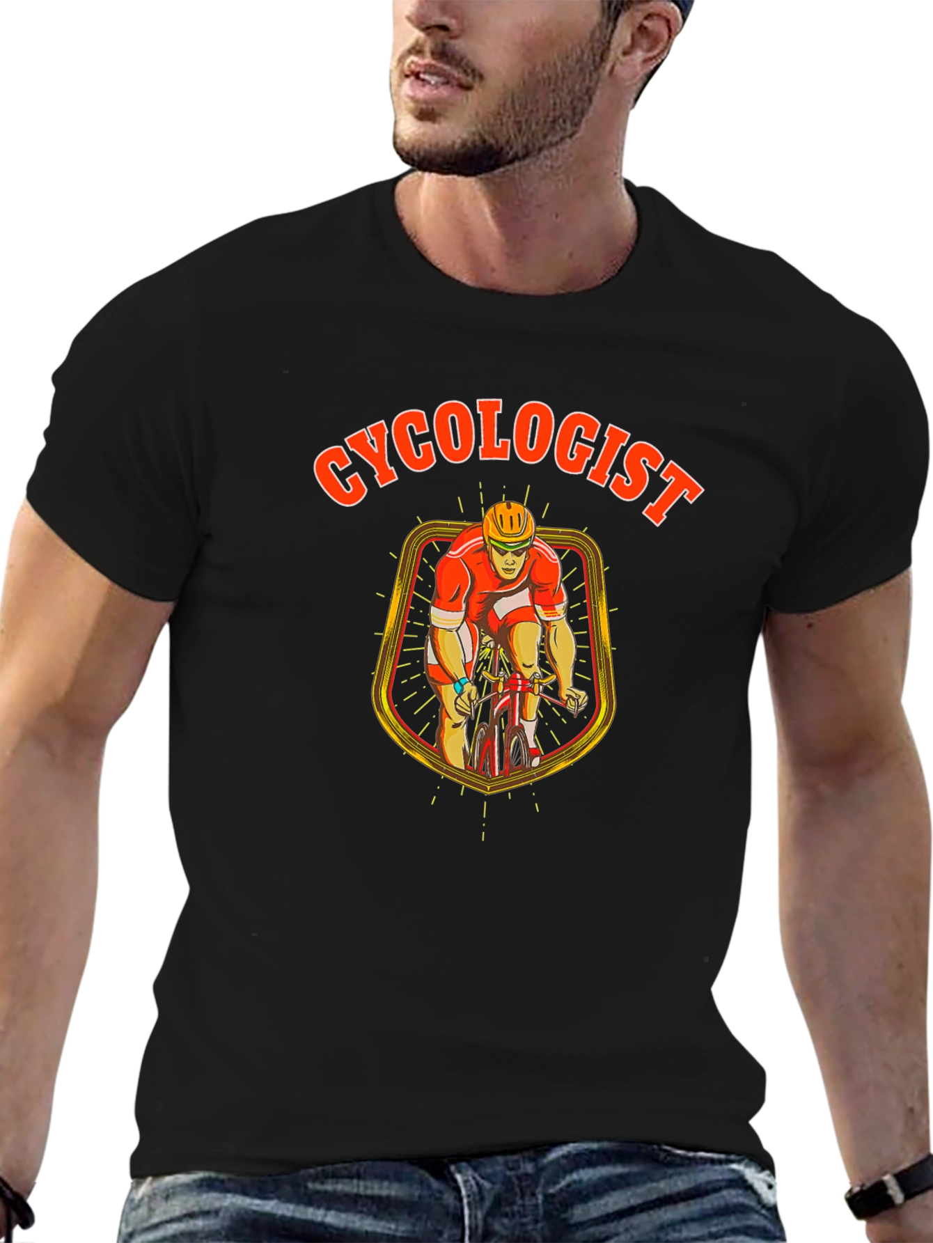 Cyclogist Black Cotton T-Shirt - Cycling Humor!