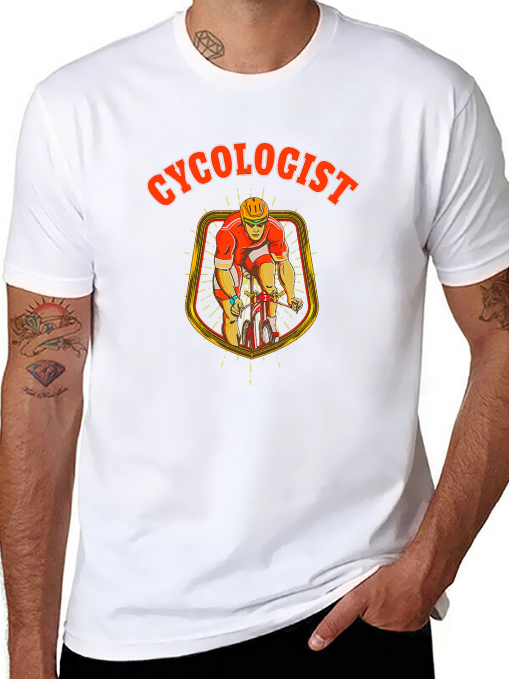 Cyclogist Black Cotton T-Shirt - Cycling Humor!