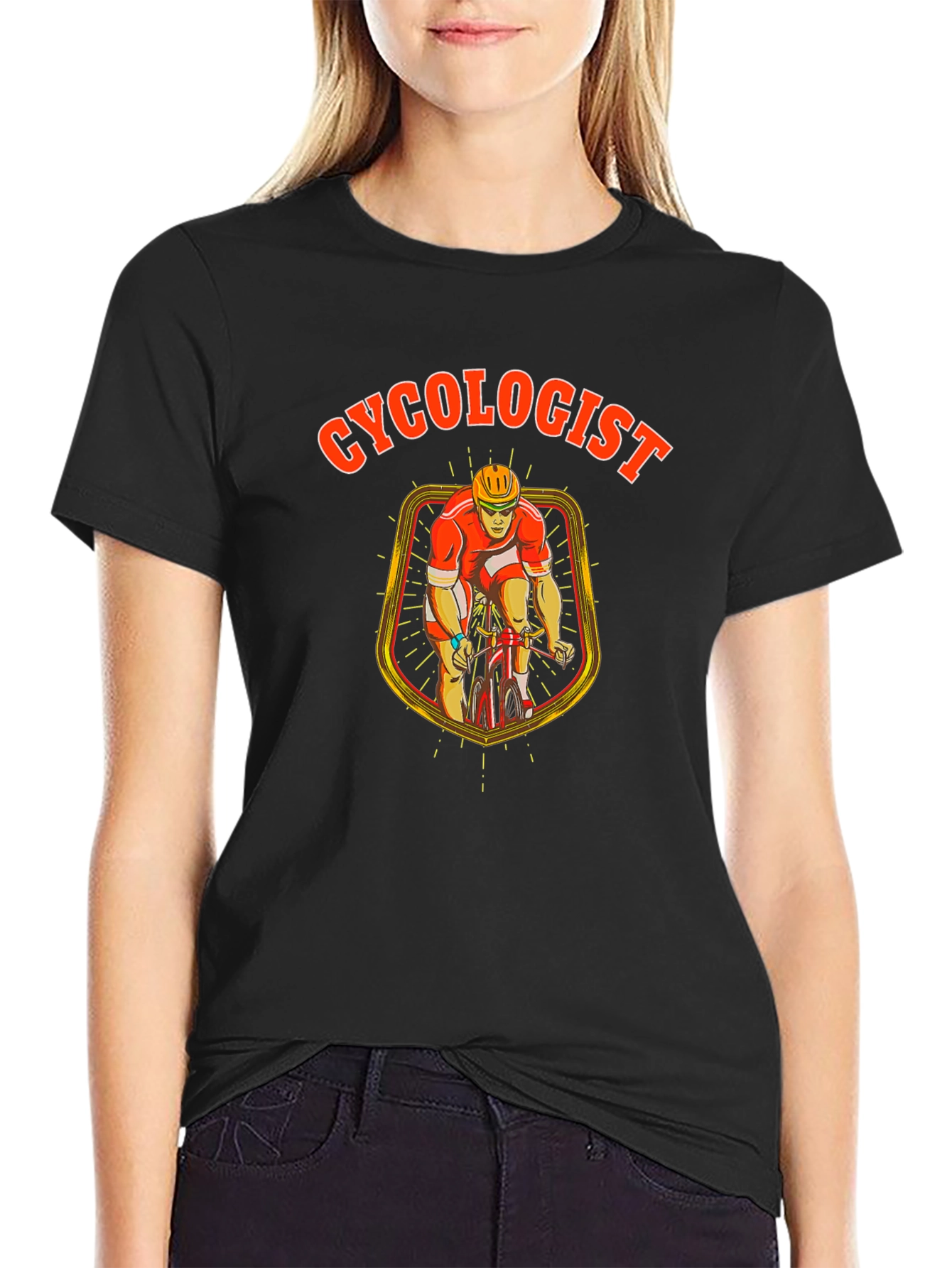 Cyclogist Black Cotton T-Shirt - Cycling Humor!