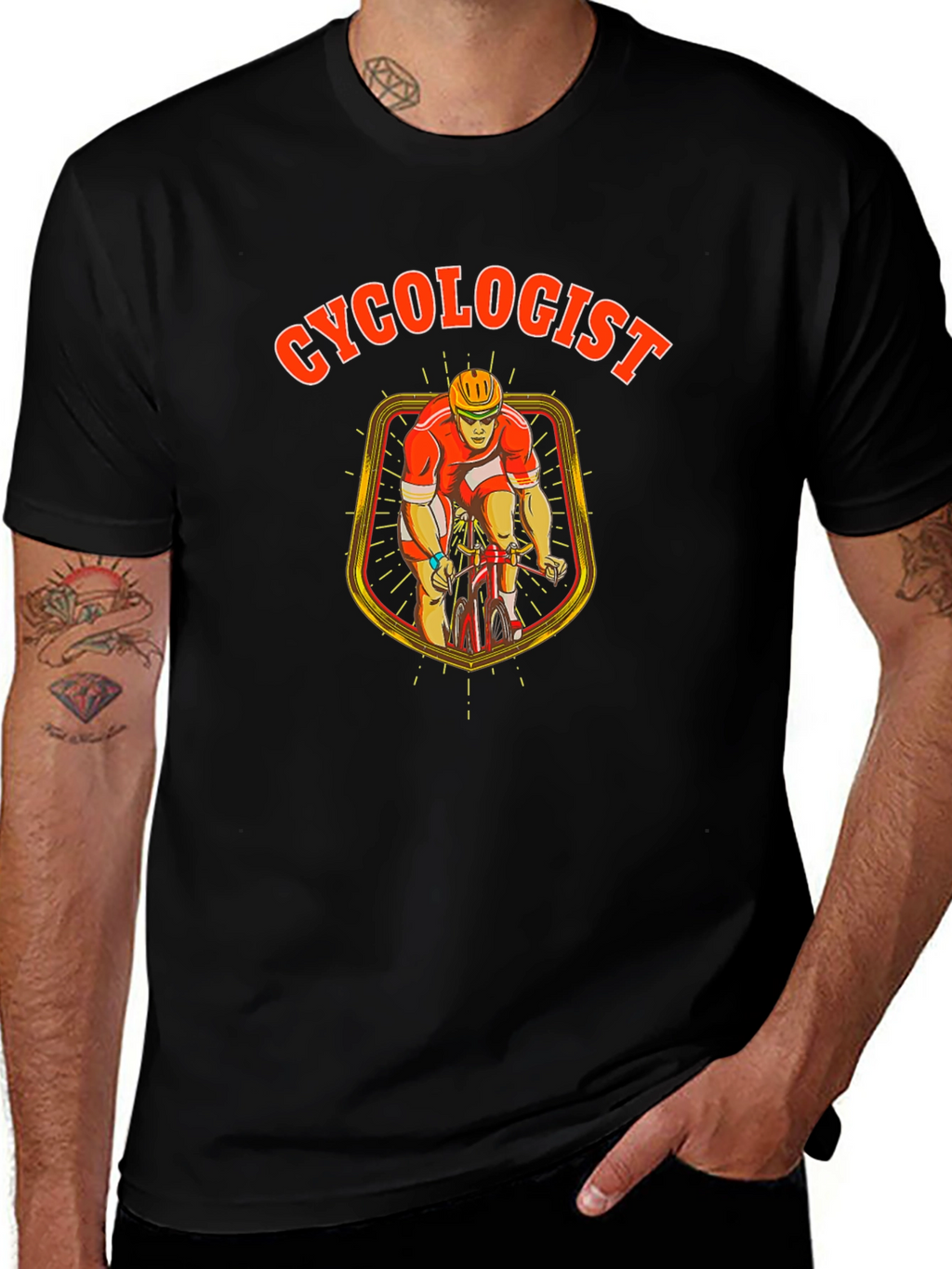Cyclogist Black Cotton T-Shirt - Cycling Humor!