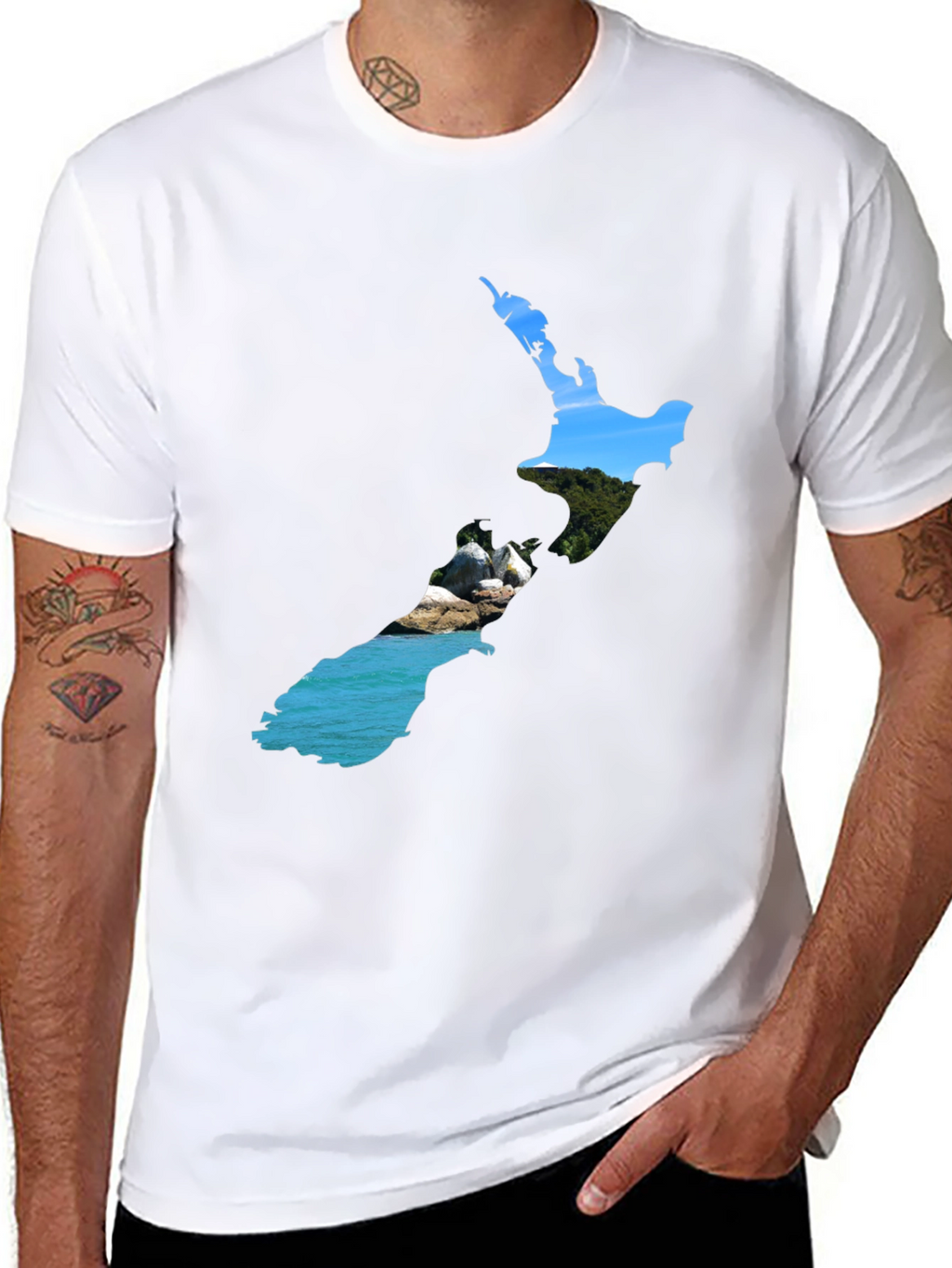 New Zealand Map Graphic T-Shirt