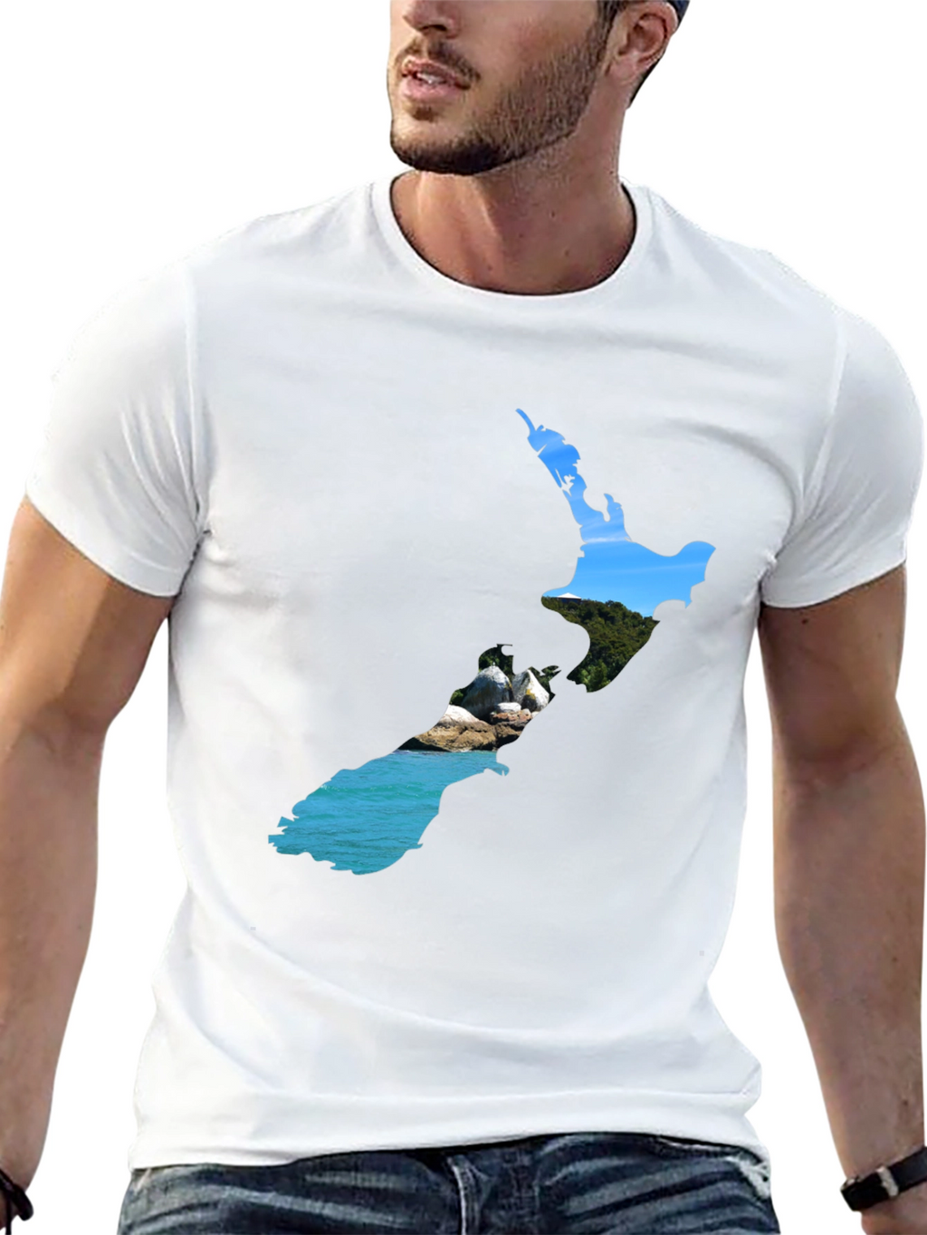 New Zealand Map Graphic T-Shirt