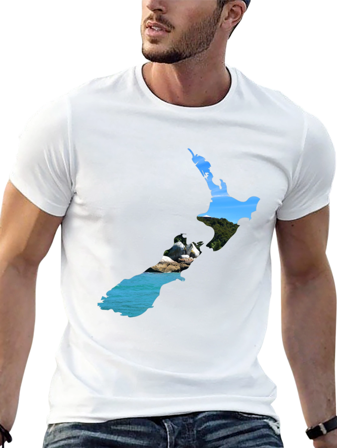 New Zealand Map Graphic T-Shirt
