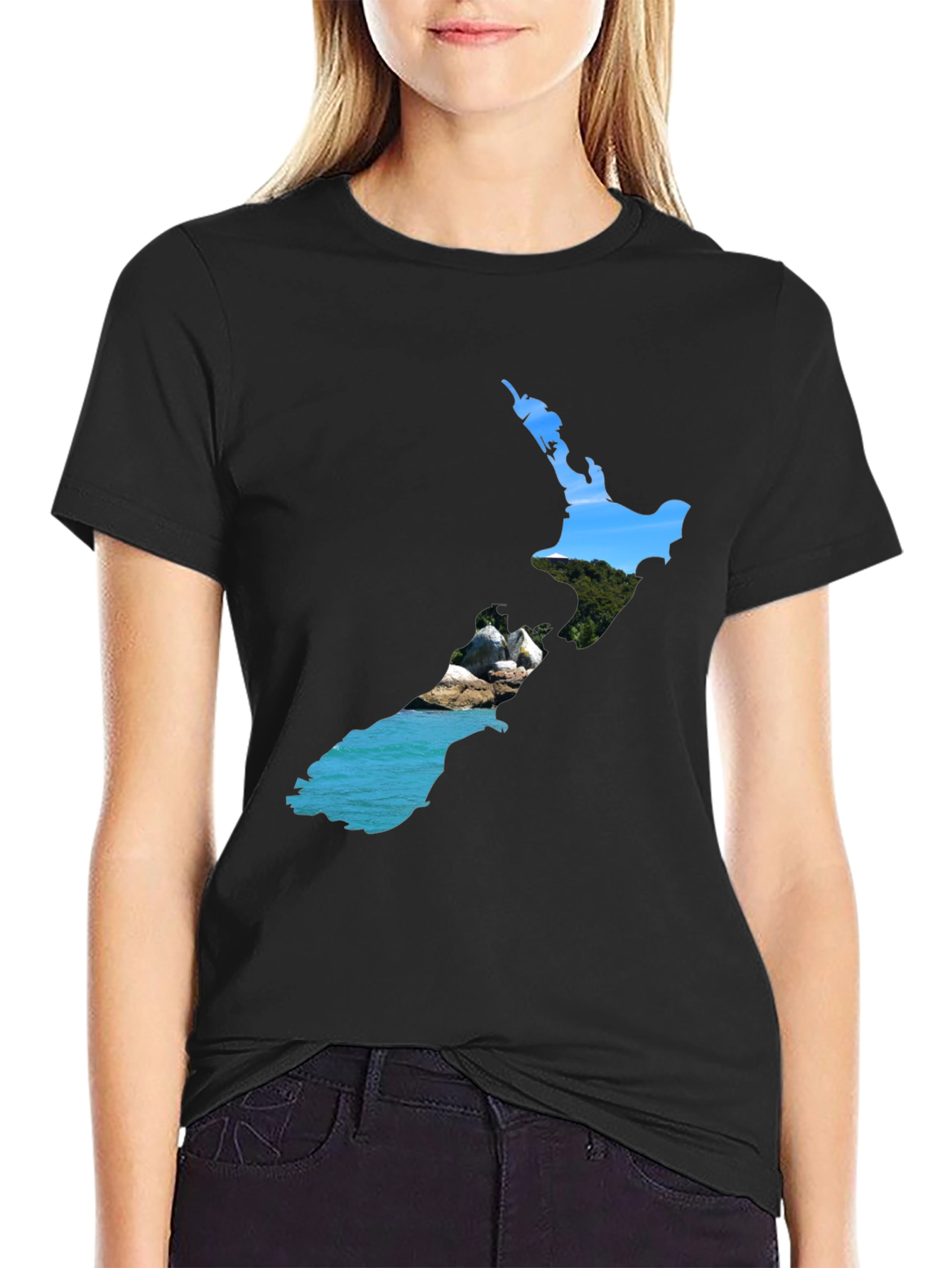 New Zealand Map Graphic T-Shirt