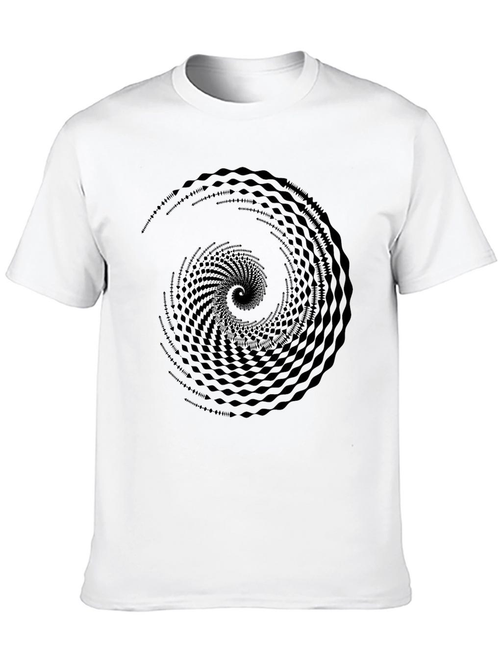 Abstract Spiral Graphic Black T-Shirt