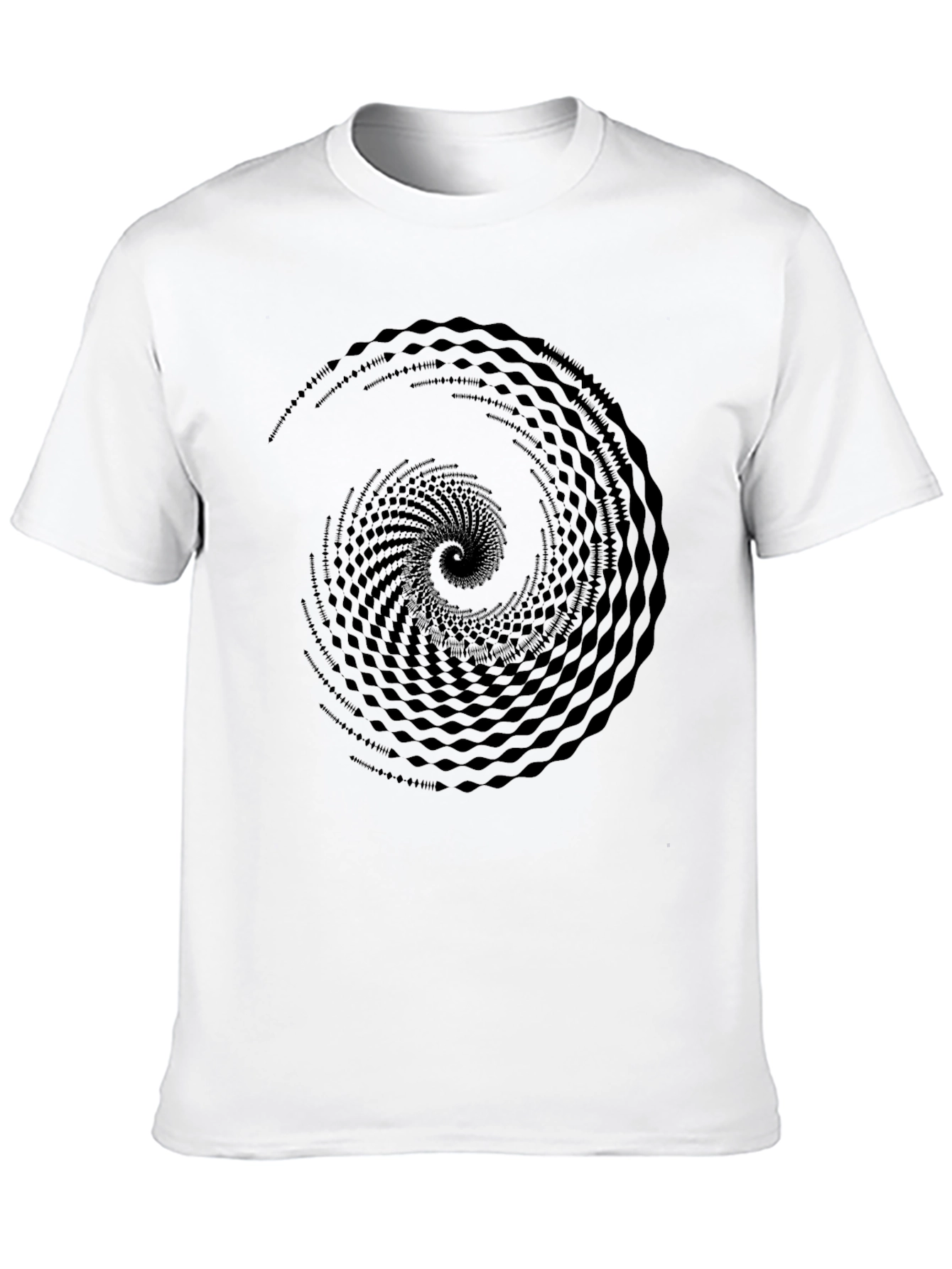 Abstract Spiral Graphic Black T-Shirt