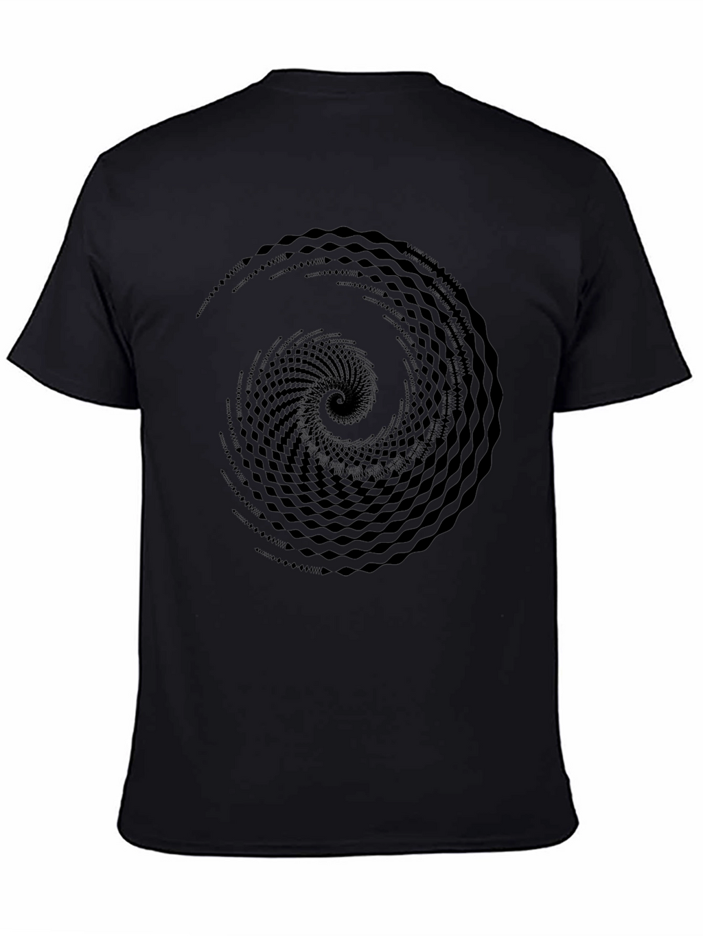 Abstract Spiral Graphic Black T-Shirt