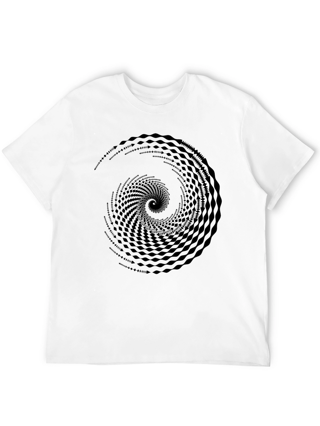 Abstract Spiral Graphic Black T-Shirt