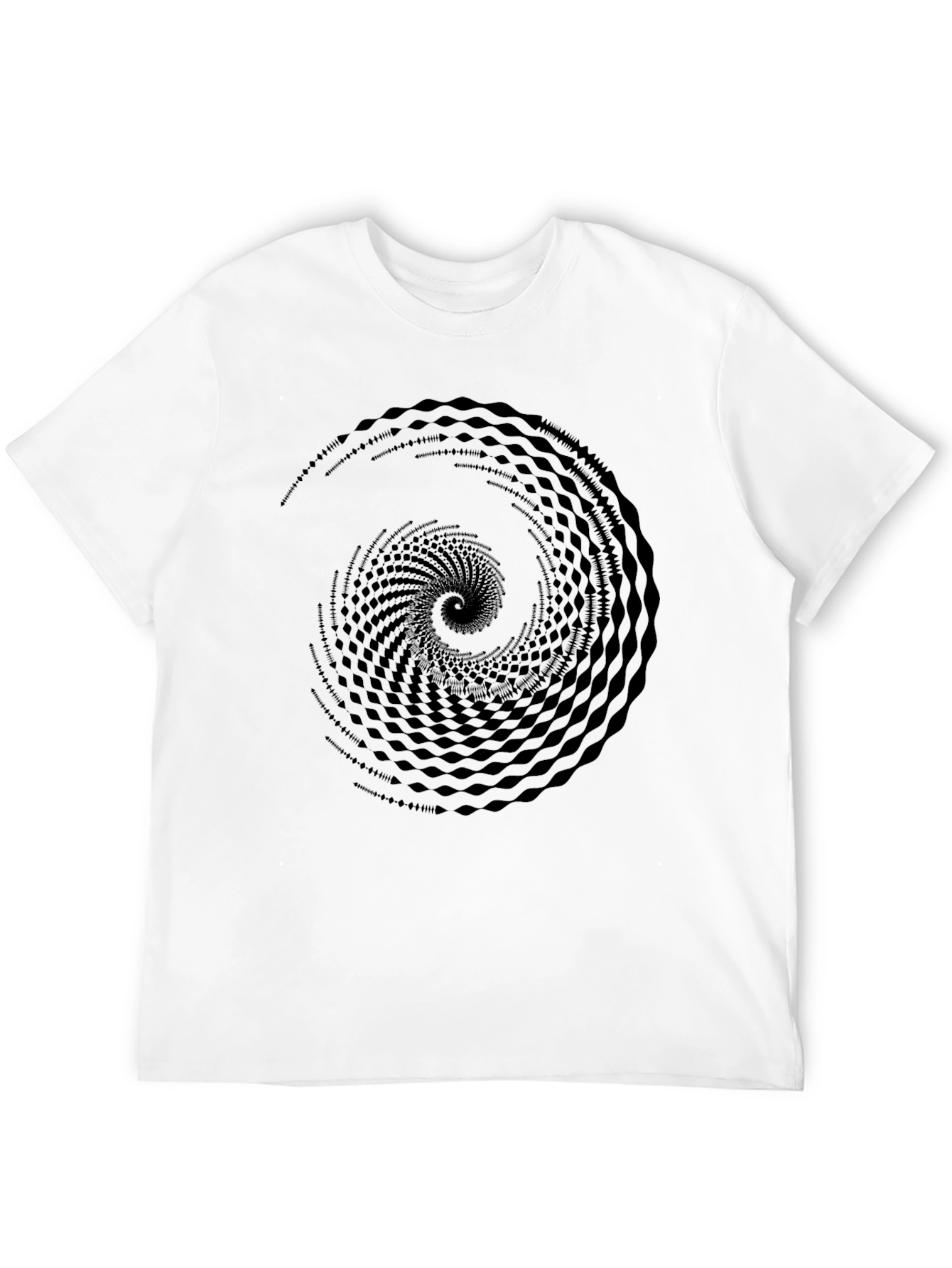Abstract Spiral Graphic Black T-Shirt