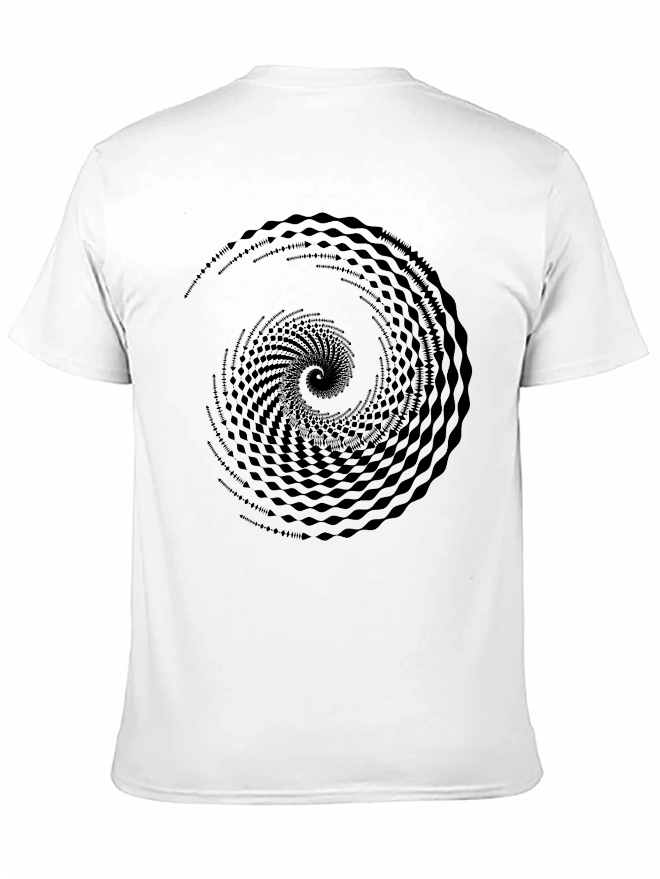 Abstract Spiral Graphic Black T-Shirt