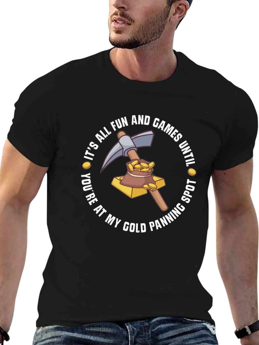 Gold Panning Humor Graphic T-Shirt