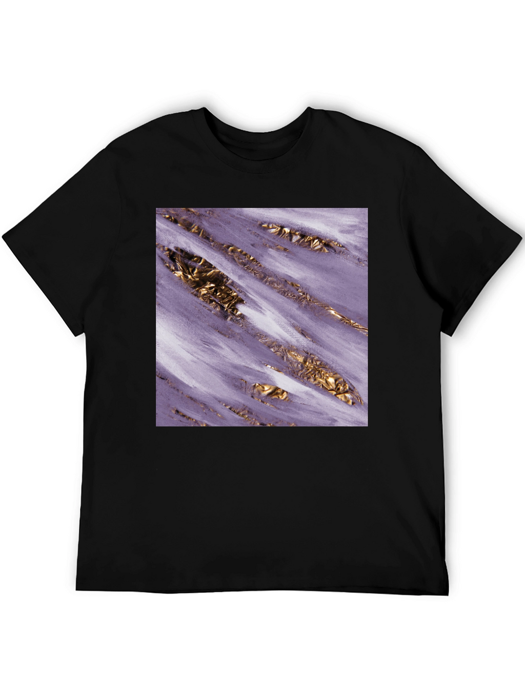Abstract Gold & Purple Graphic Tee