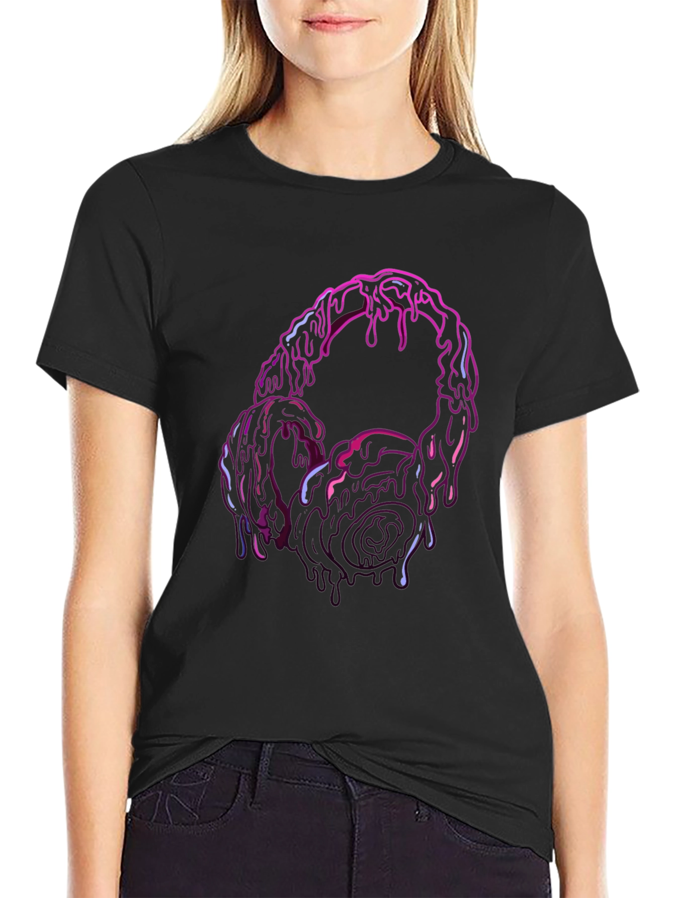 Melting Headphones Graphic Tee - Unique Style