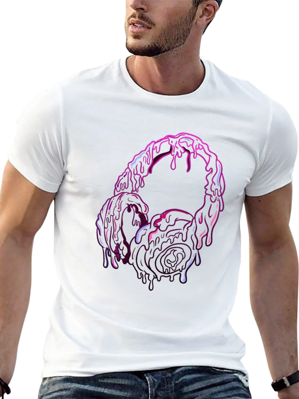 Melting Headphones Graphic Tee - Unique Style