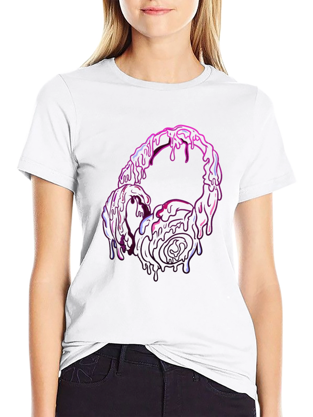 Melting Headphones Graphic Tee - Unique Style