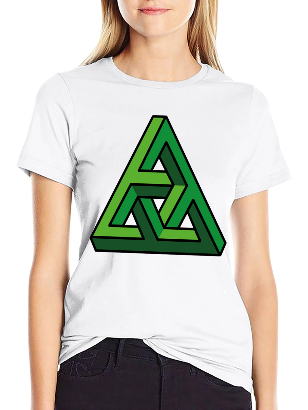 Optical Illusion Triangle Graphic T-Shirt