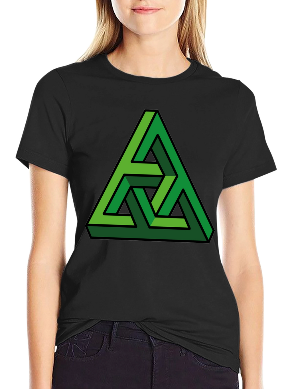 Optical Illusion Triangle Graphic T-Shirt