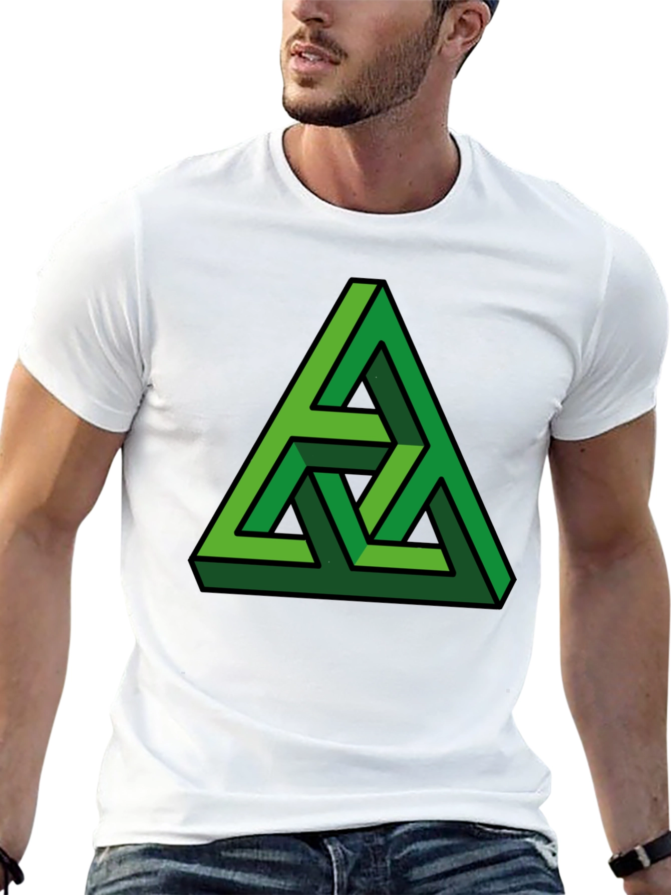 Optical Illusion Triangle Graphic T-Shirt
