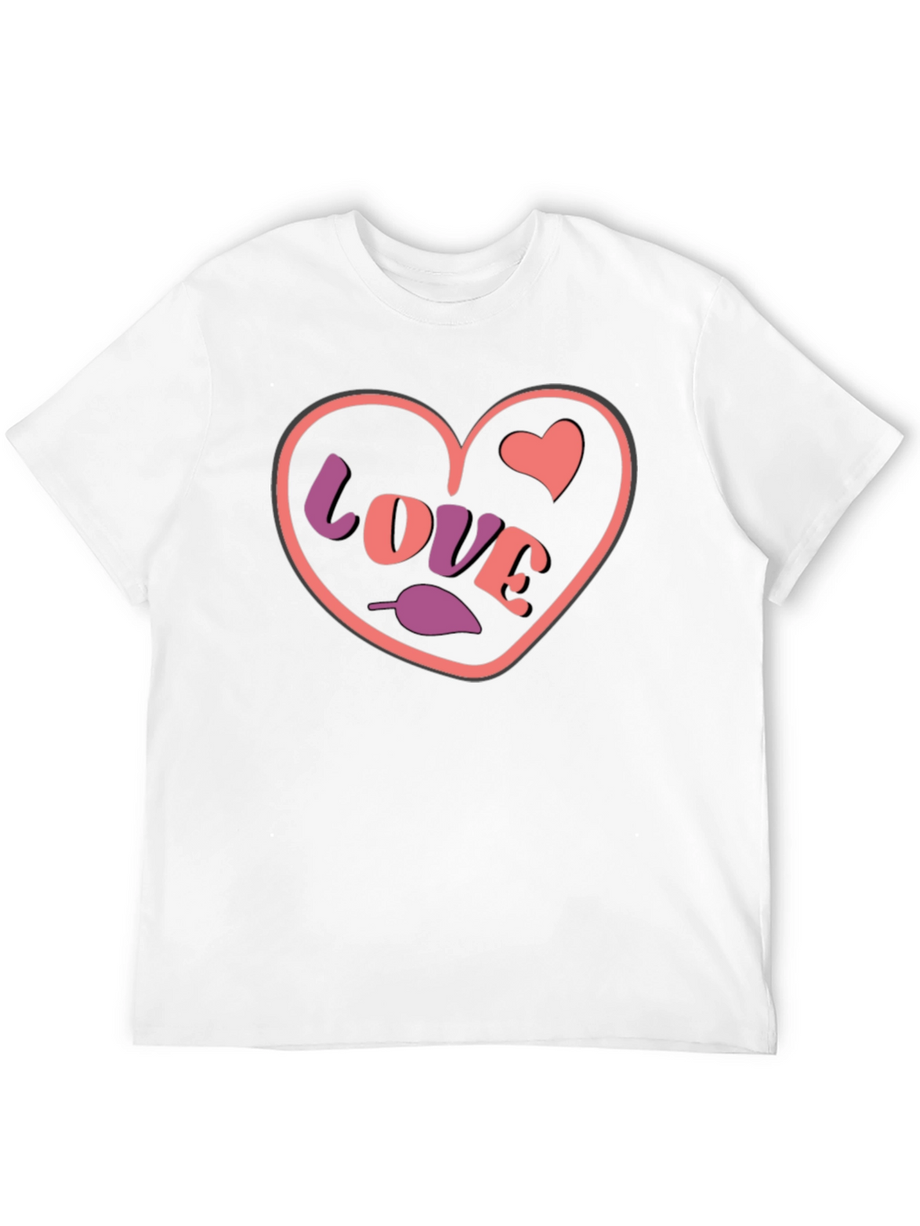 Heart Love Graphic Black T-Shirt