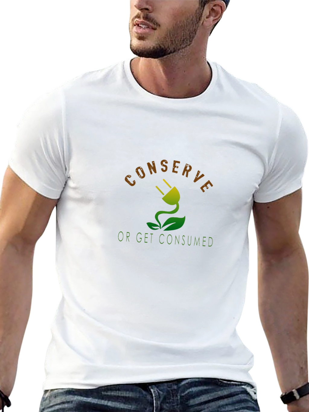 Eco-Conscious Graphic Tee - Conserve or Get Consumed