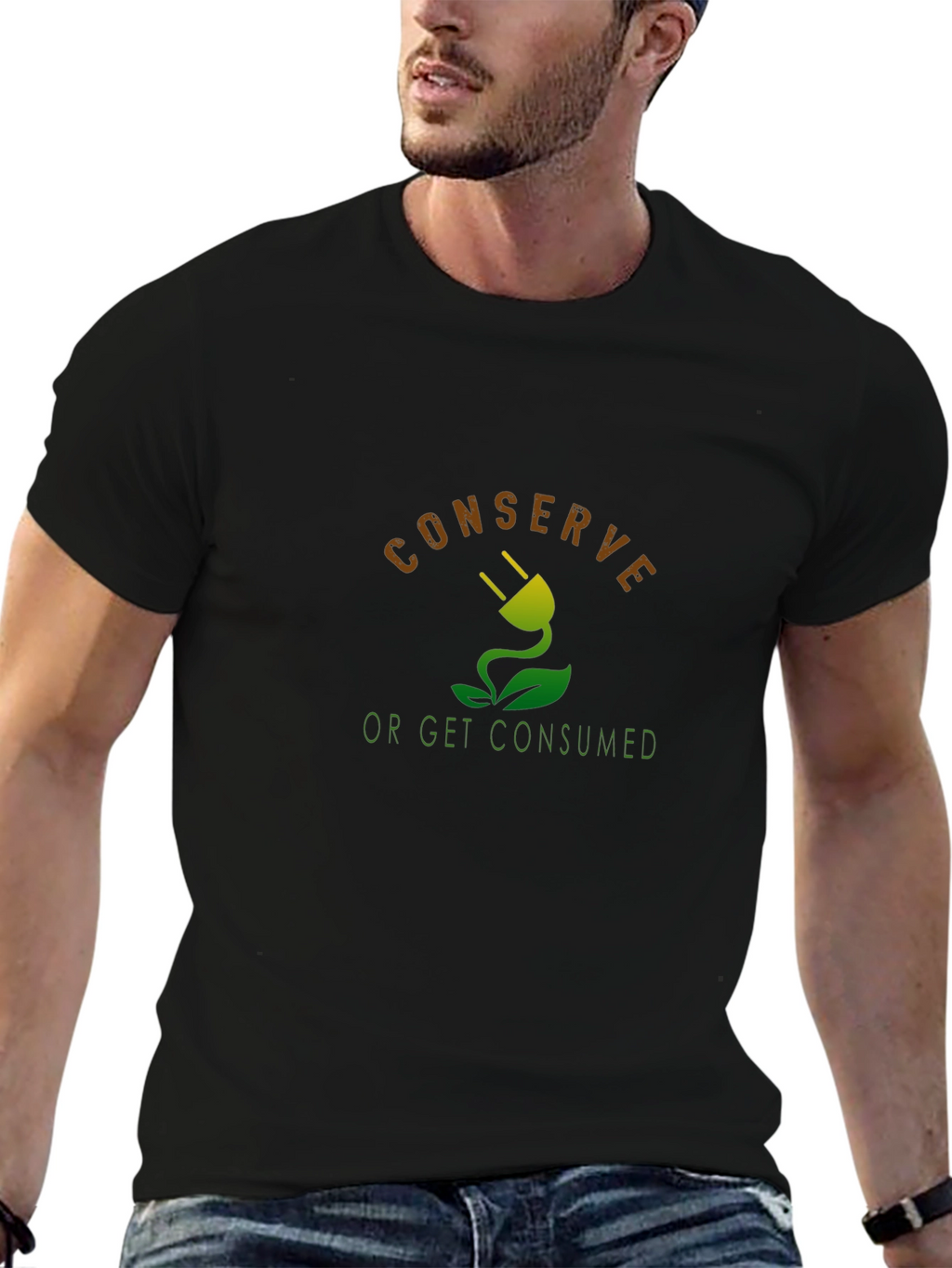 Eco-Conscious Graphic Tee - Conserve or Get Consumed