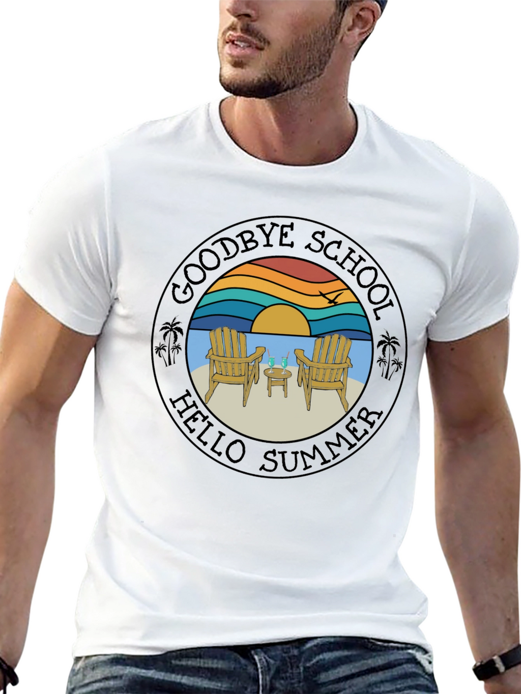 Goodbye School Hello Summer Graphic T-Shirt