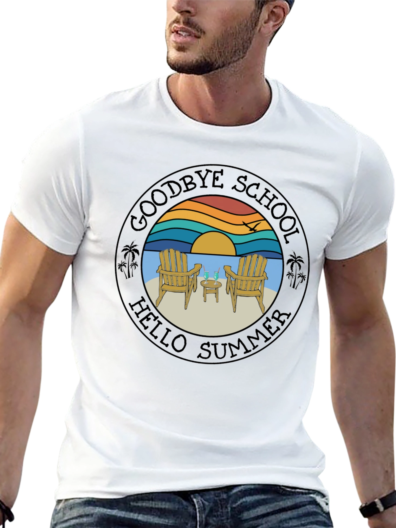 Goodbye School Hello Summer Graphic T-Shirt