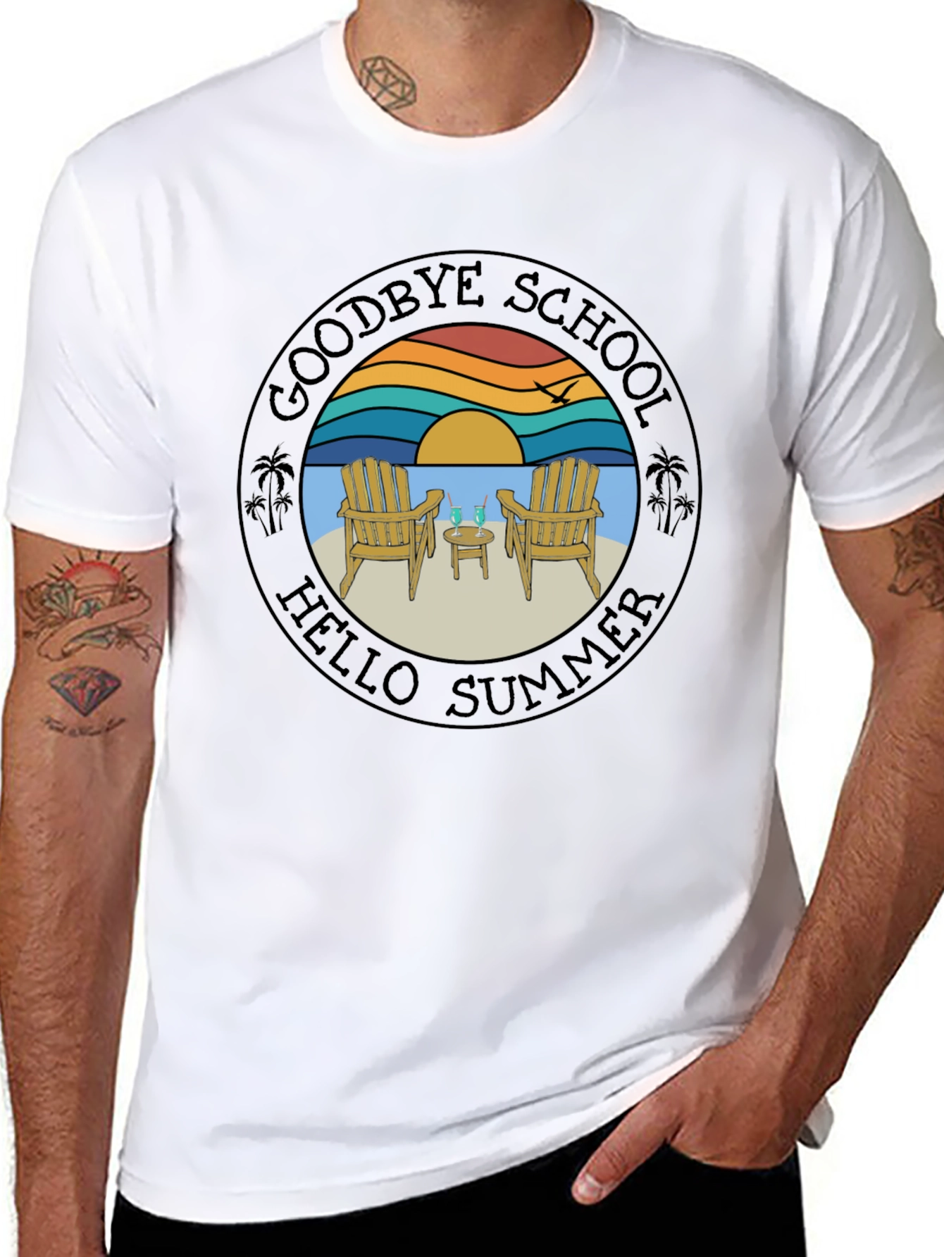 Goodbye School Hello Summer Graphic T-Shirt