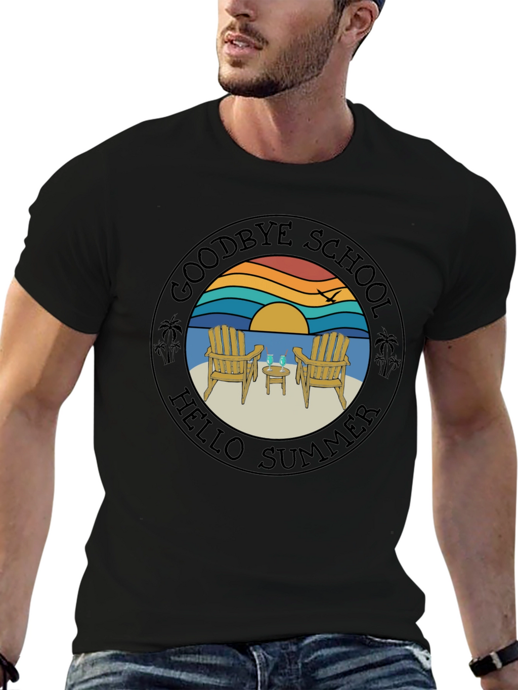Goodbye School Hello Summer Graphic T-Shirt